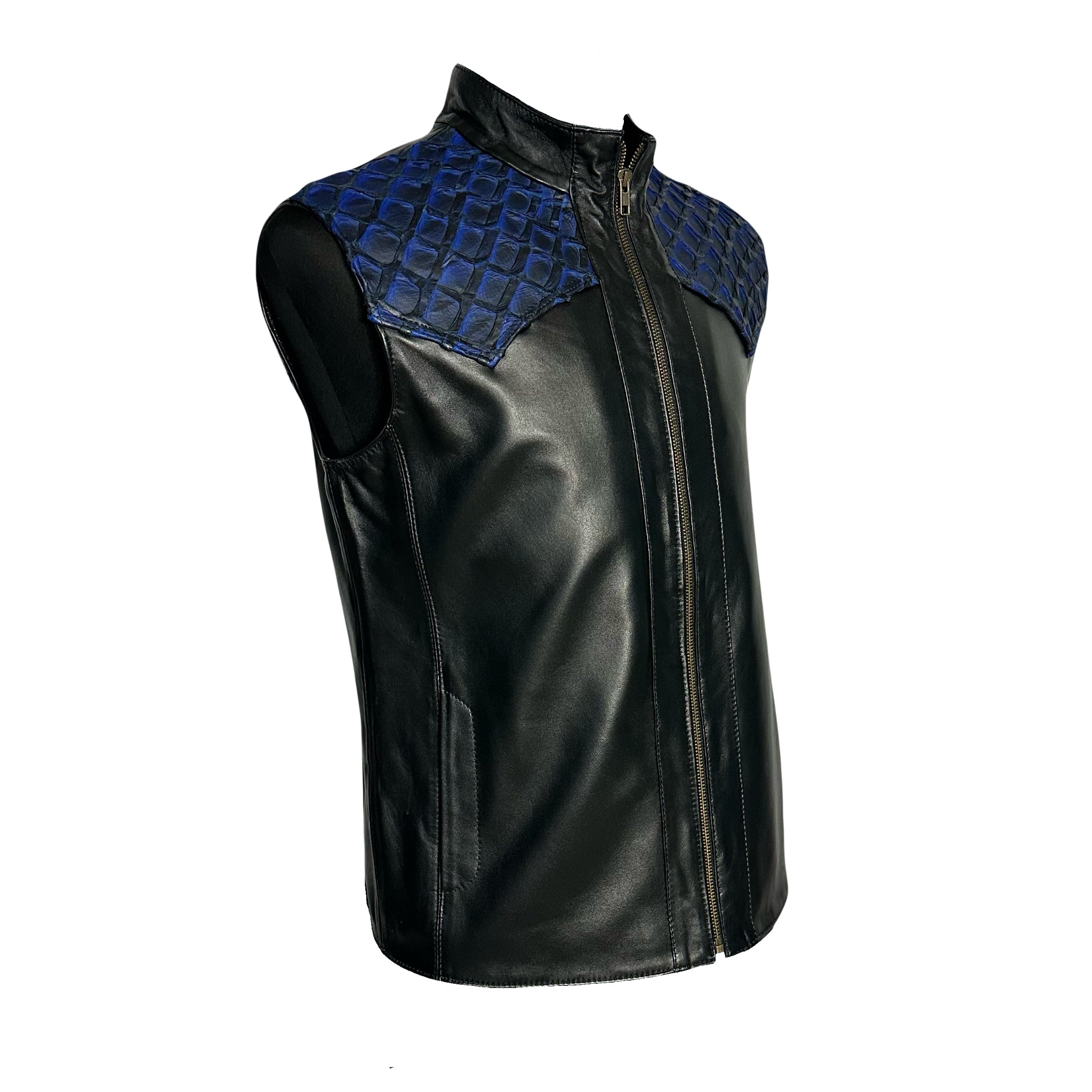 Chaleco Vaquero Pescado Negro-Azul