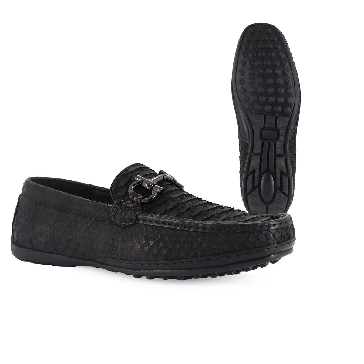 ZAPATO MOCASÍN  PARA CABALLERO EN PIEL PITON NOBUCK