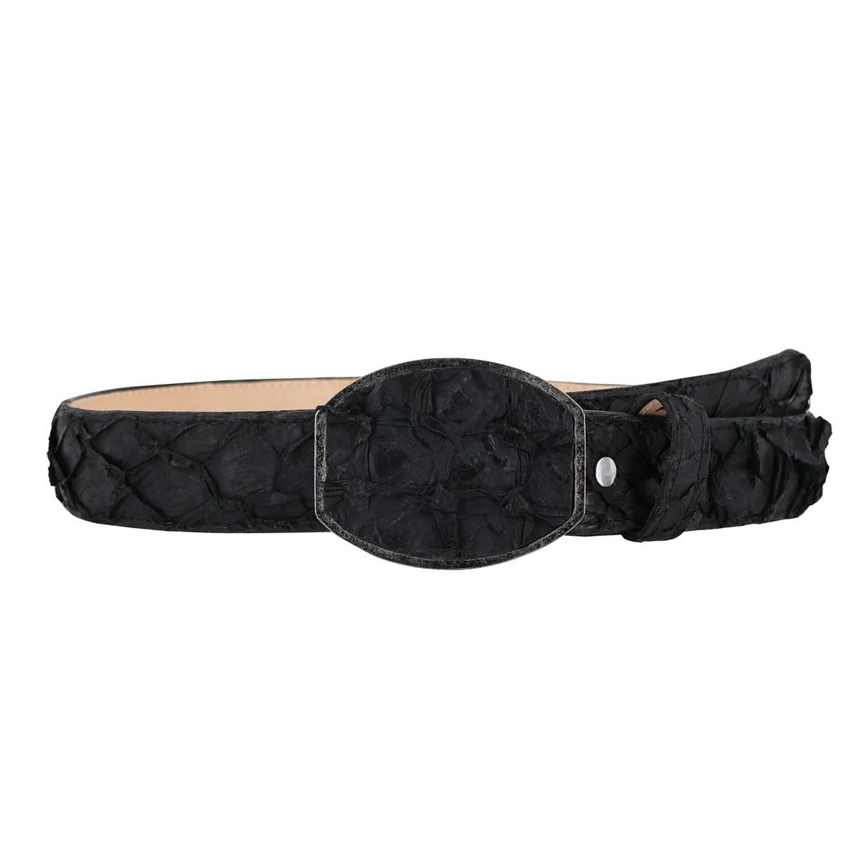 CINTURÓN HEBILLA C PARA HOMBRE EN PIEL DE PESCADO NOBUCK