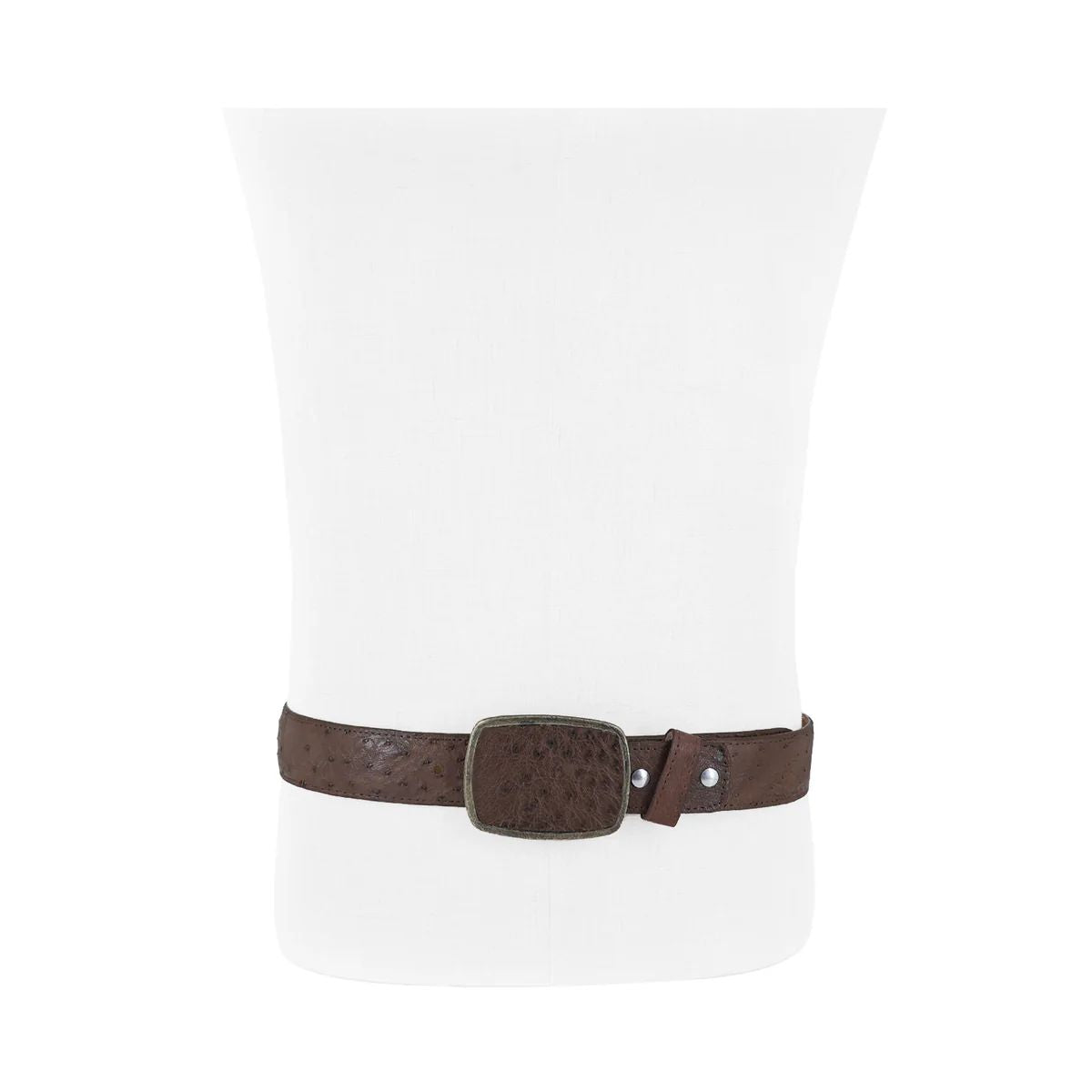 CINTURÓN VAQUERO CON HEBILLA DE METAL AVESTRUZ