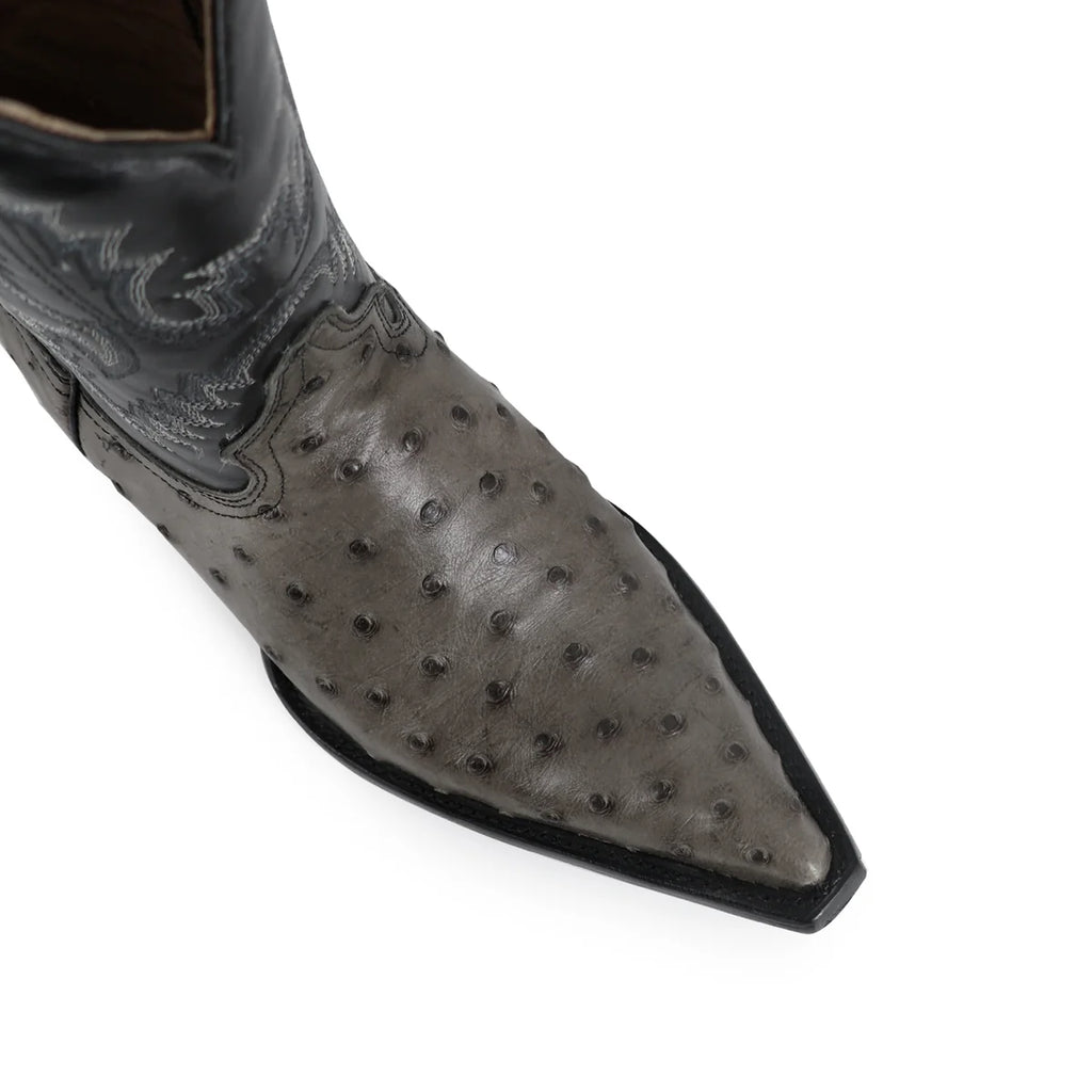 BOTA VAQUERA CHIHUAHUA AVESTRUZ GRIS