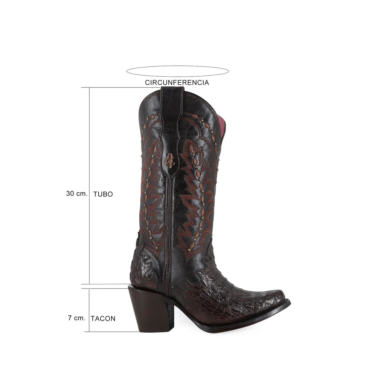 BOTA VAQUERA PARA DAMA DE PIEL CAIMAN MODELO LIBERTY