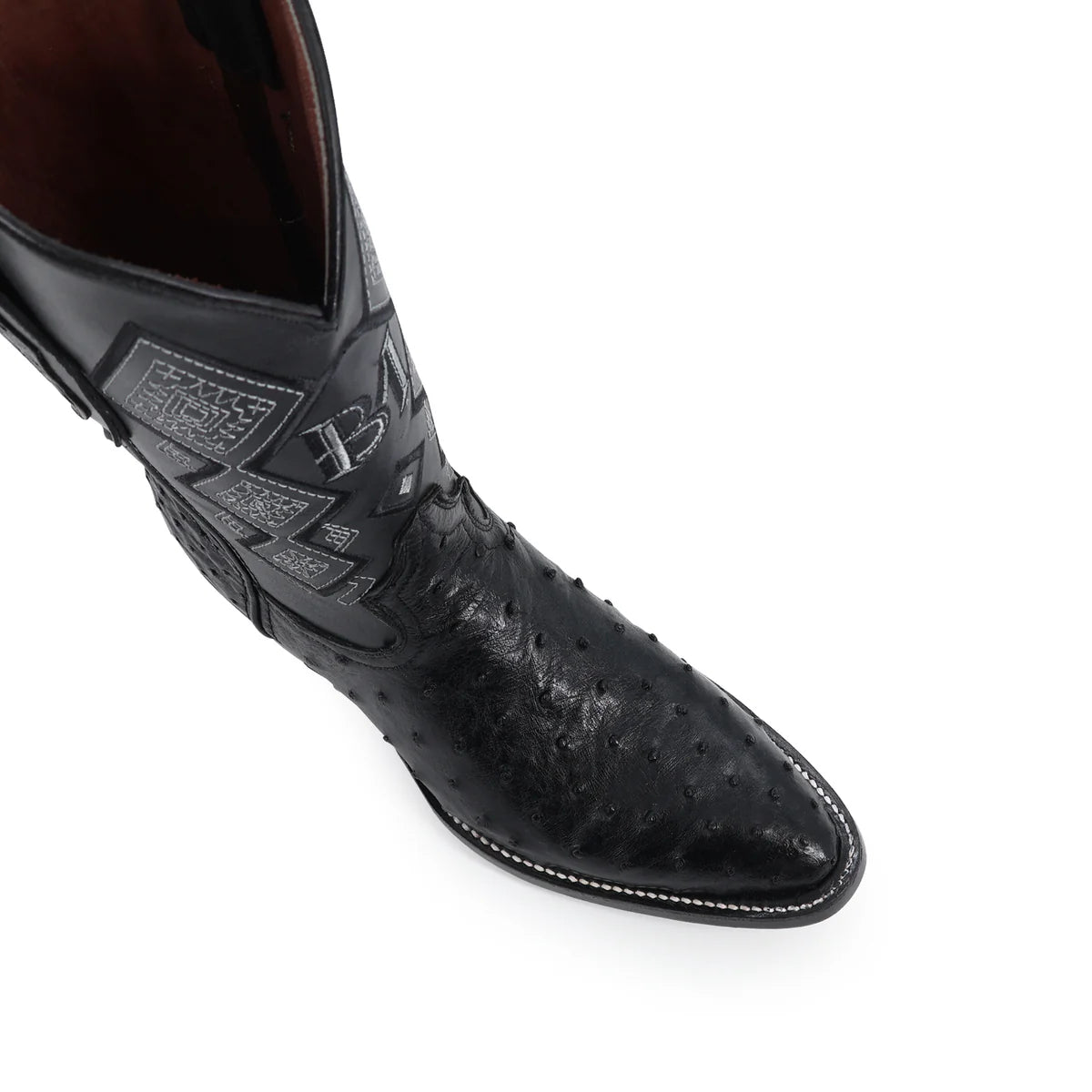 BOTA VAQUERA OVAL AVESTRUZ NEGRO