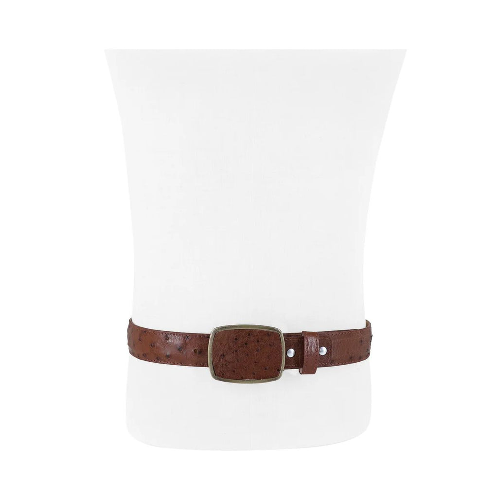 CINTURÓN VAQUERO CON HEBILLA DE METAL AVESTRUZ