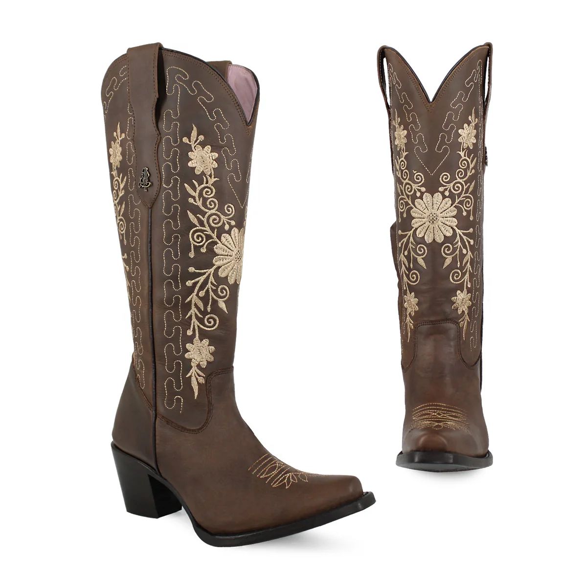 BOTA VAQUERA PARA DAMA DE PIEL MODELO GERBERA