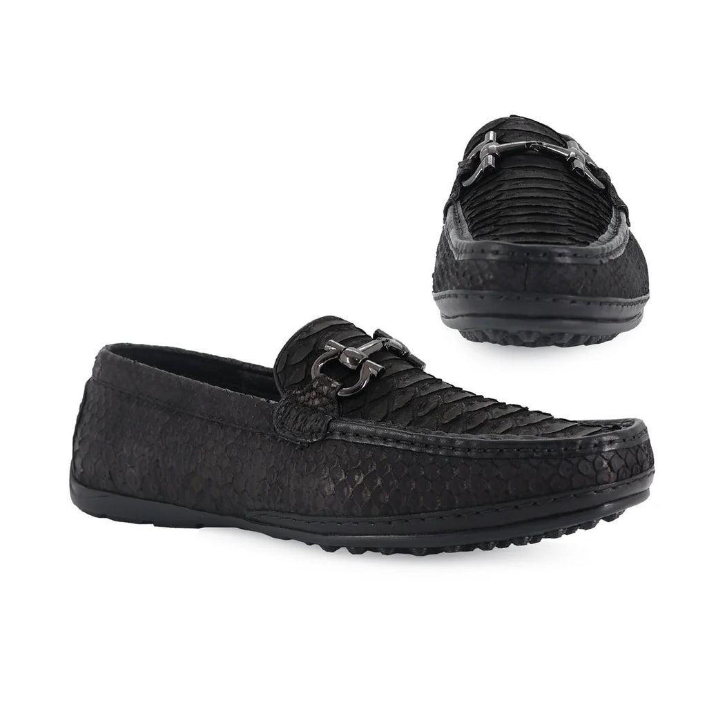 ZAPATO MOCASÍN  PARA CABALLERO EN PIEL PITON NOBUCK