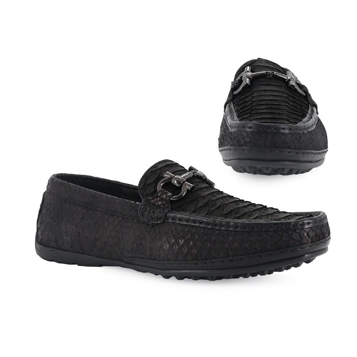 ZAPATO MOCASÍN  PARA CABALLERO EN PIEL PITON NOBUCK