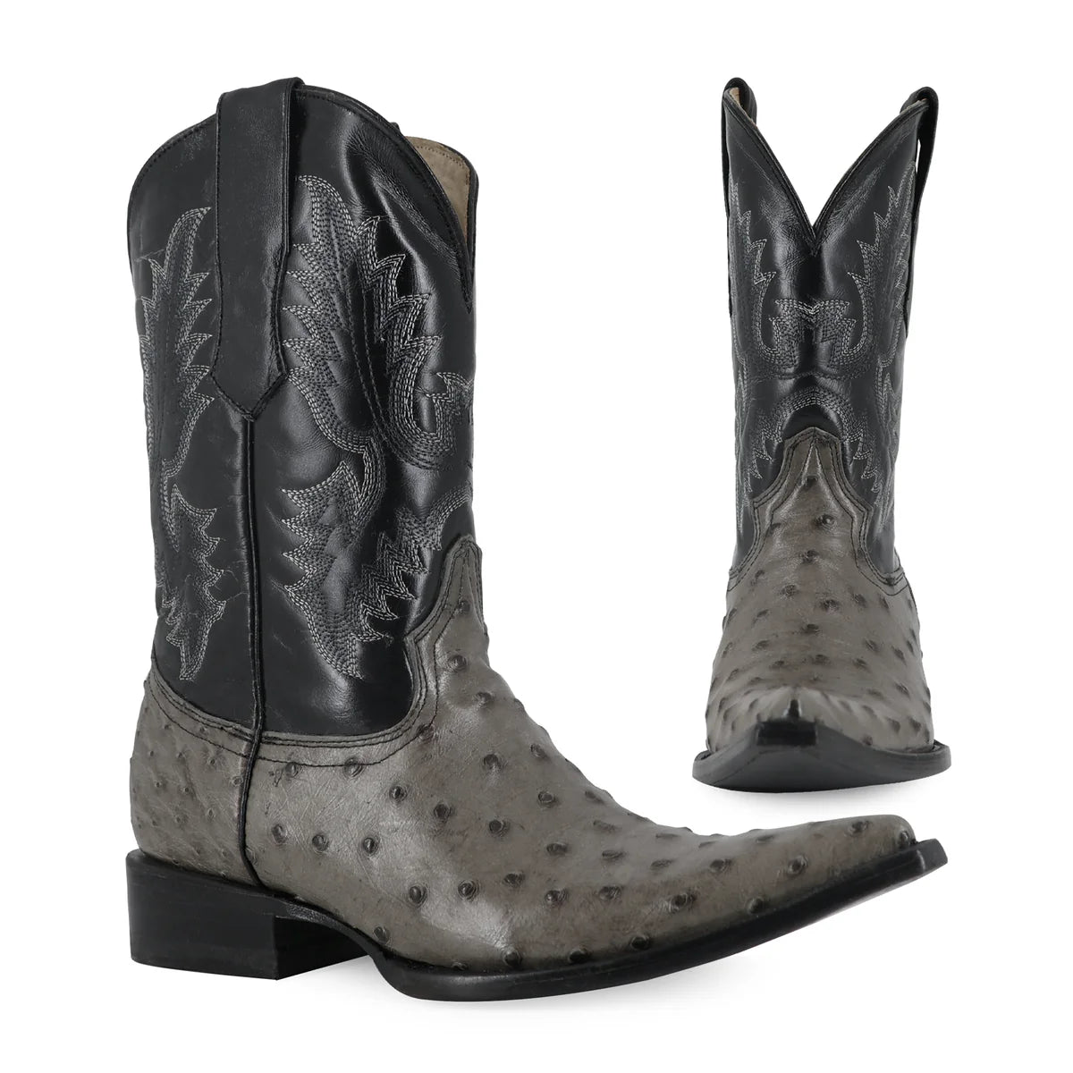 BOTA VAQUERA CHIHUAHUA AVESTRUZ GRIS