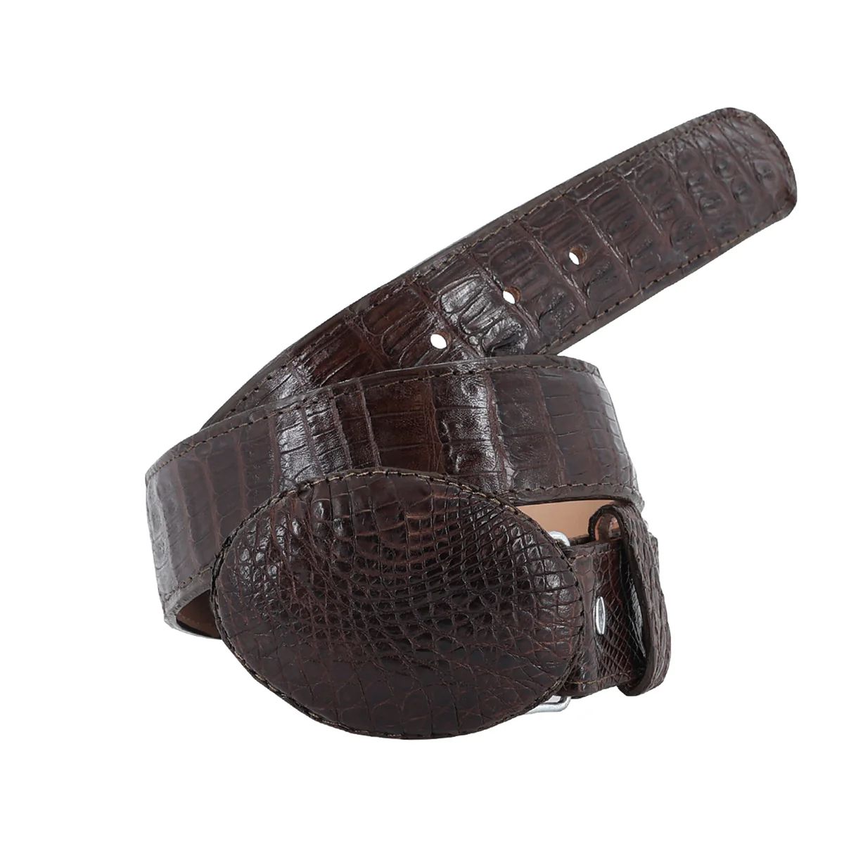 CINTURON HEBILLA VAQ PARA HOMBRE EN PIEL DE COCODRILO
