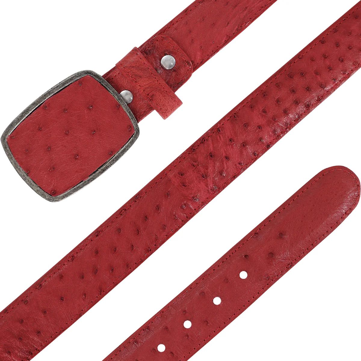 CINTURÓN VAQUERO CON HEBILLA DE METAL AVESTRUZ