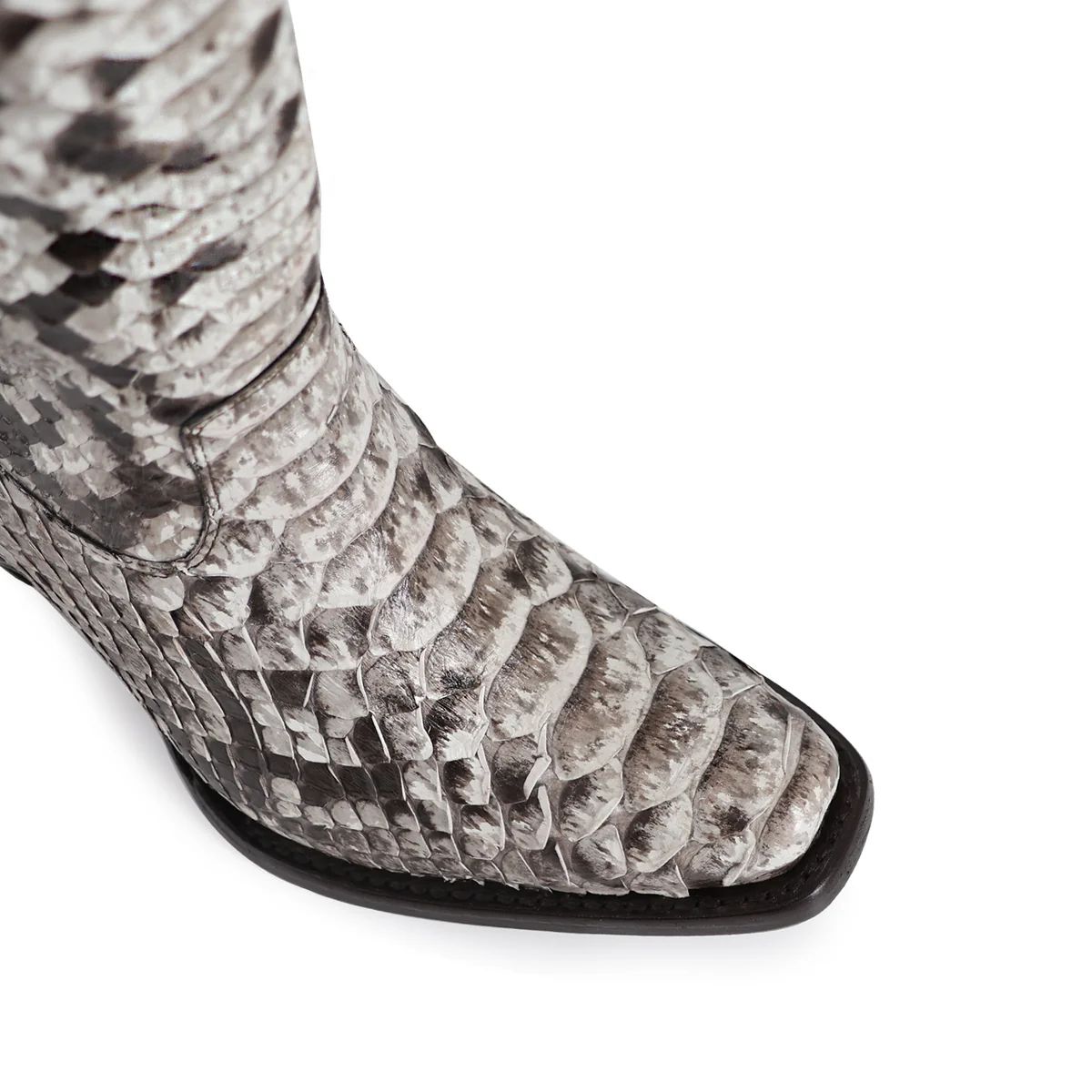 BOTA VAQUERA PARA DAMA DE PIEL PITON NATURAL MODELO BANDIDA