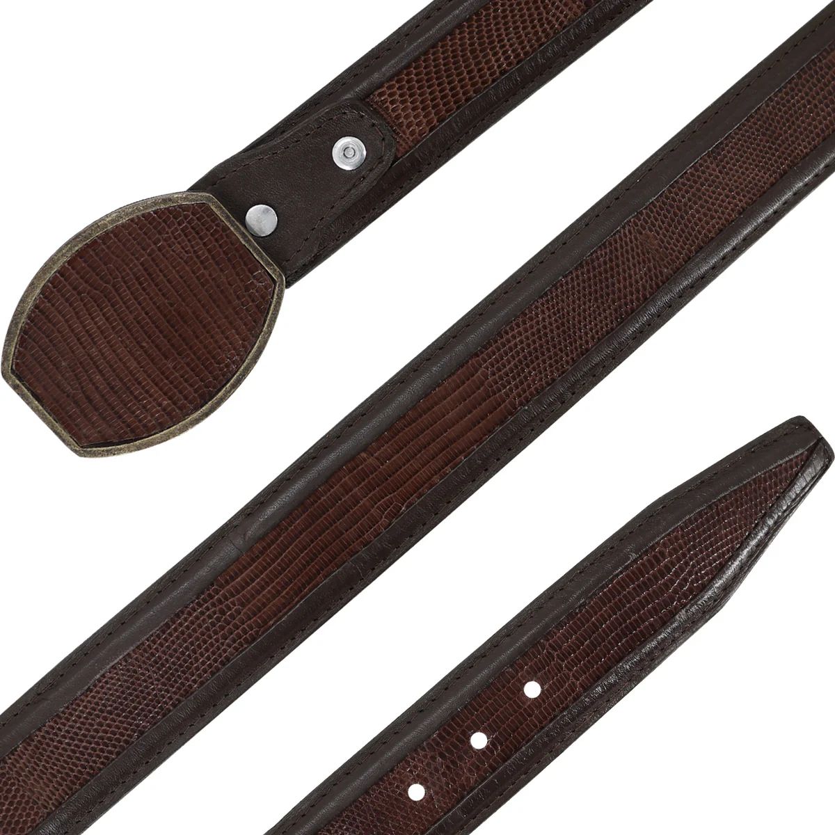 CINTURON HEBILLA C PARA HOMBRE EN PIEL DE LIZZAR