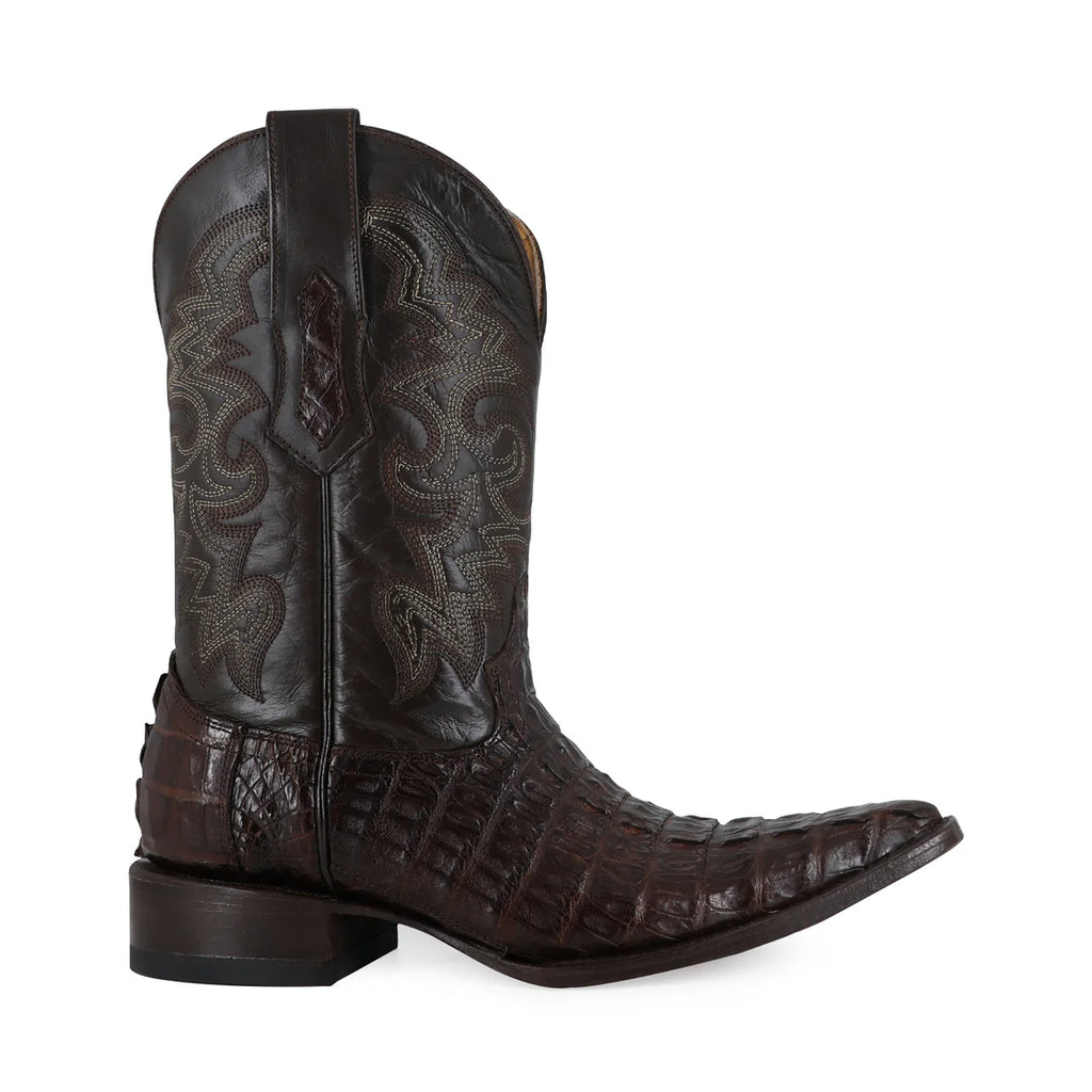 BOTA VAQUERA CHIHUAHUA COCODRILO COLA CAFE