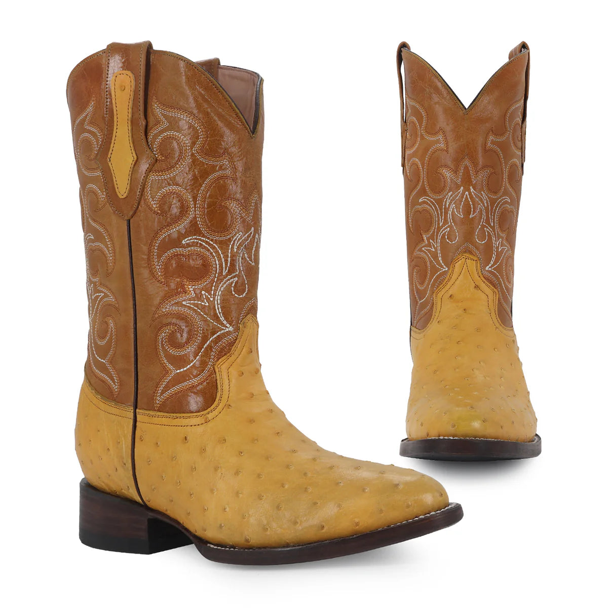 BOTA VAQUERA OVAL AVESTRUZ MANTEQUILLA