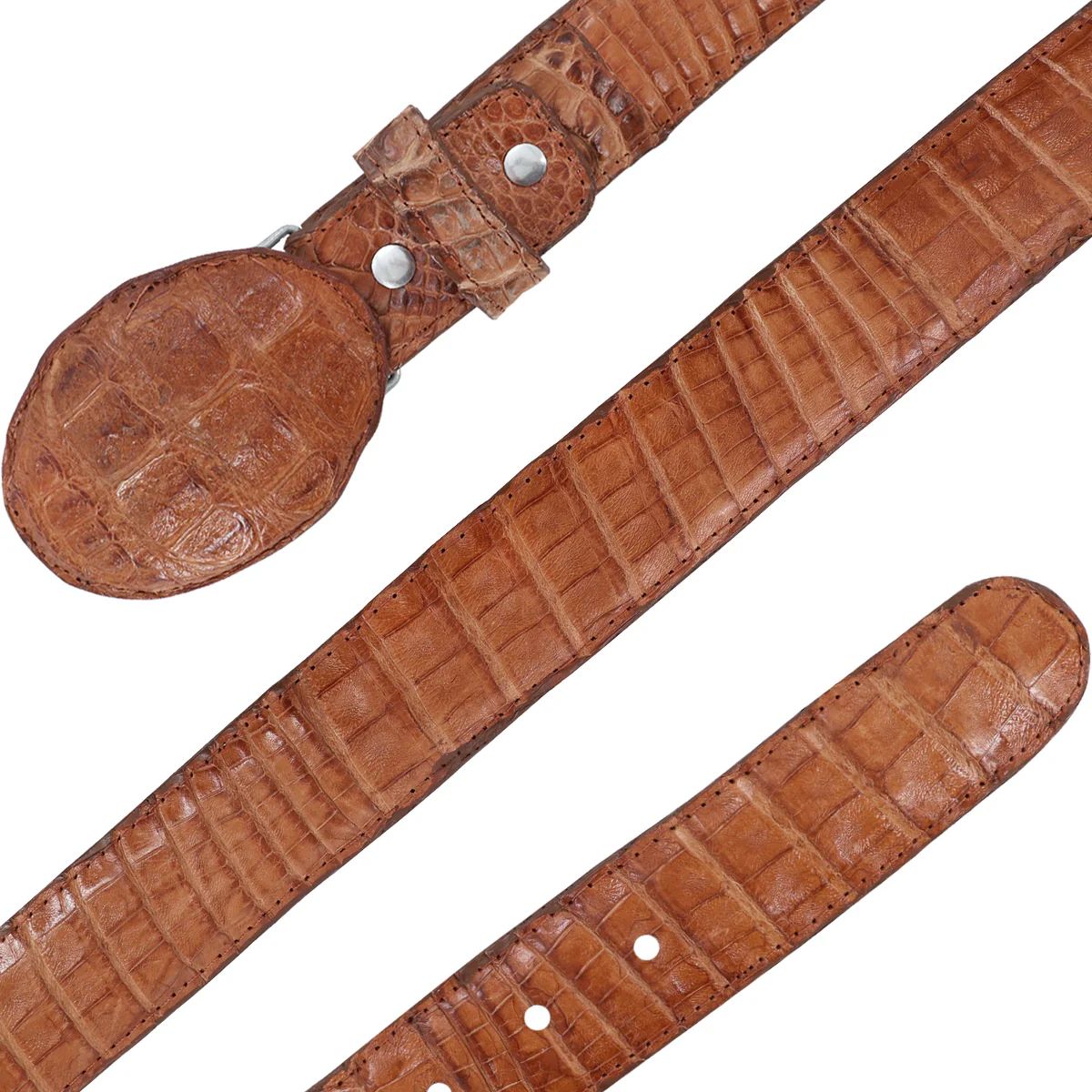 CINTURON HEBILLA VAQ PARA HOMBRE EN PIEL DE COCODRILO