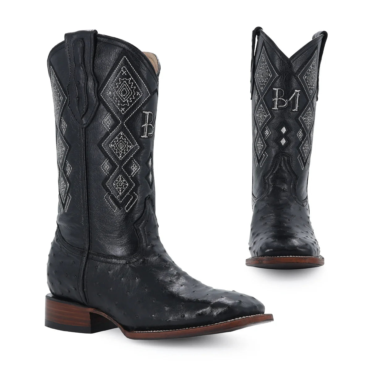 BOTA VAQUERA BULLDOG AVESTRUZ NEGRO