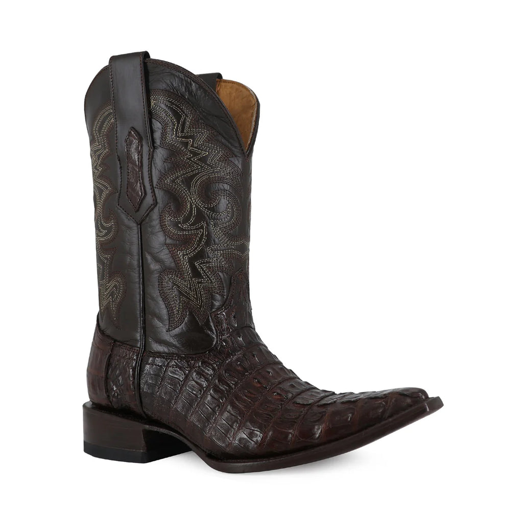 BOTA VAQUERA CHIHUAHUA COCODRILO COLA CAFE