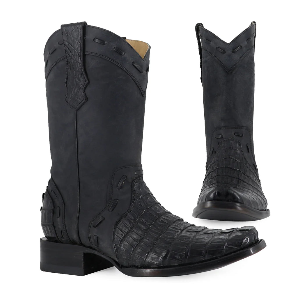 BOTA VAQUERA FRANCO COCODRILO-COLA NEGRO