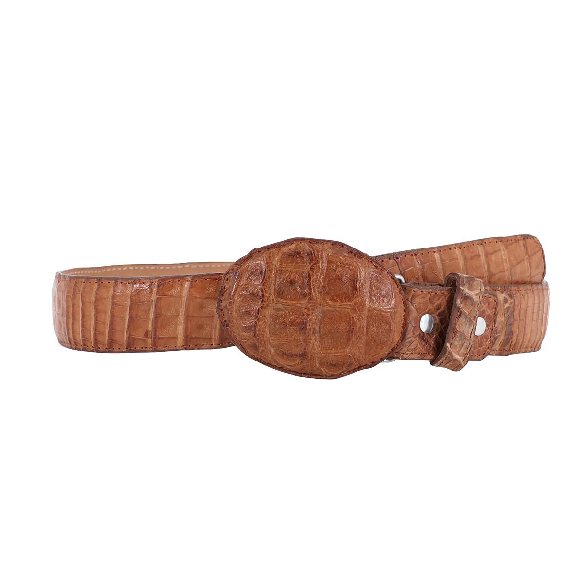 CINTURON HEBILLA VAQ PARA HOMBRE EN PIEL DE COCODRILO
