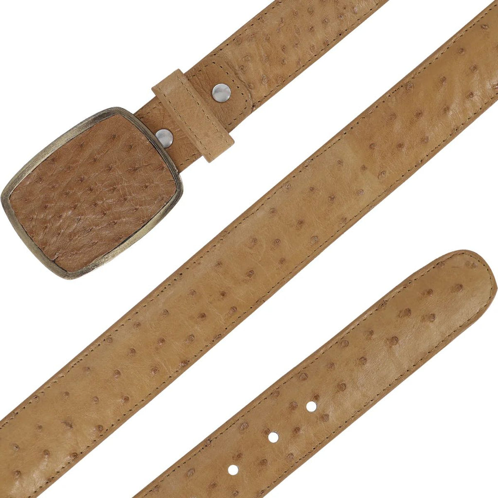 CINTURÓN VAQUERO CON HEBILLA DE METAL AVESTRUZ