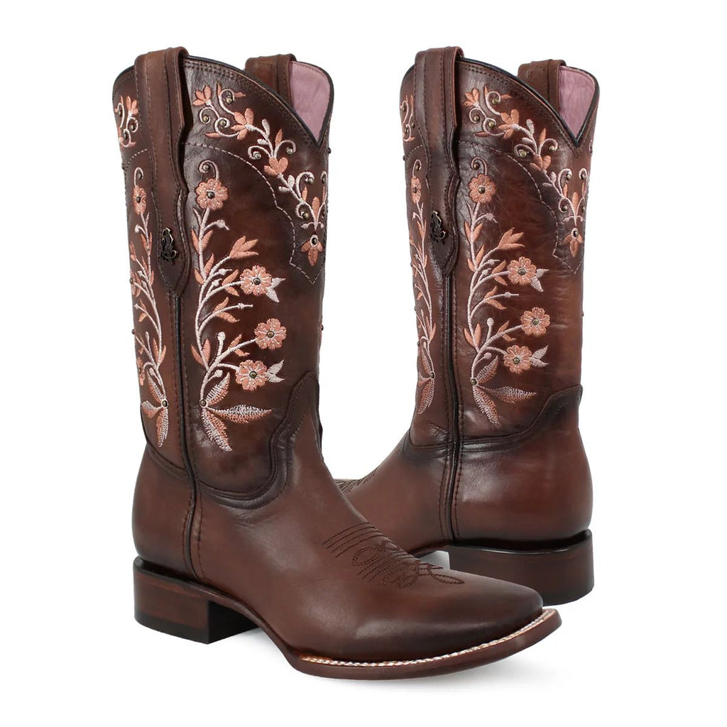 BOTA VAQUERA PARA DAMA DE PIEL MODELO ARMONÍA