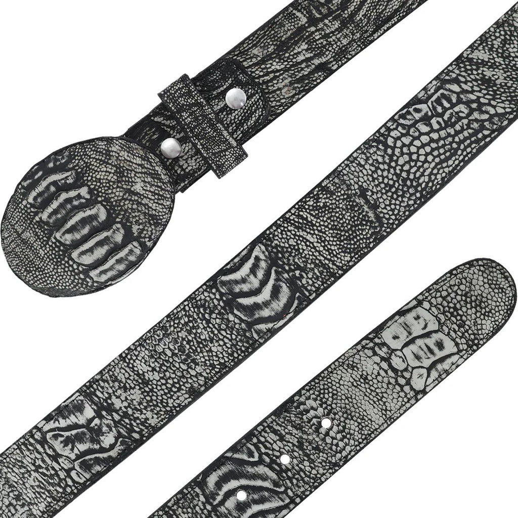 CINTURON VAQUERO PARA HOMBRE EN PIEL DE PATA DE AVESTRUZ