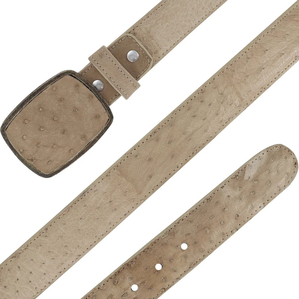 CINTURÓN VAQUERO CON HEBILLA DE METAL AVESTRUZ