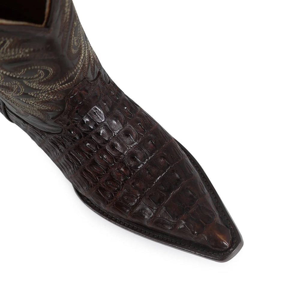 BOTA VAQUERA CHIHUAHUA COCODRILO COLA CAFE