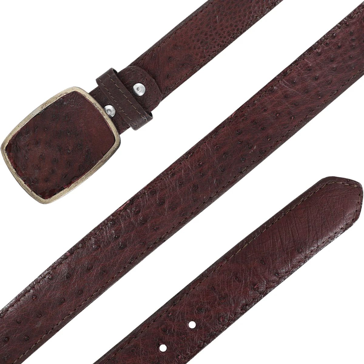 CINTURÓN VAQUERO CON HEBILLA DE METAL AVESTRUZ