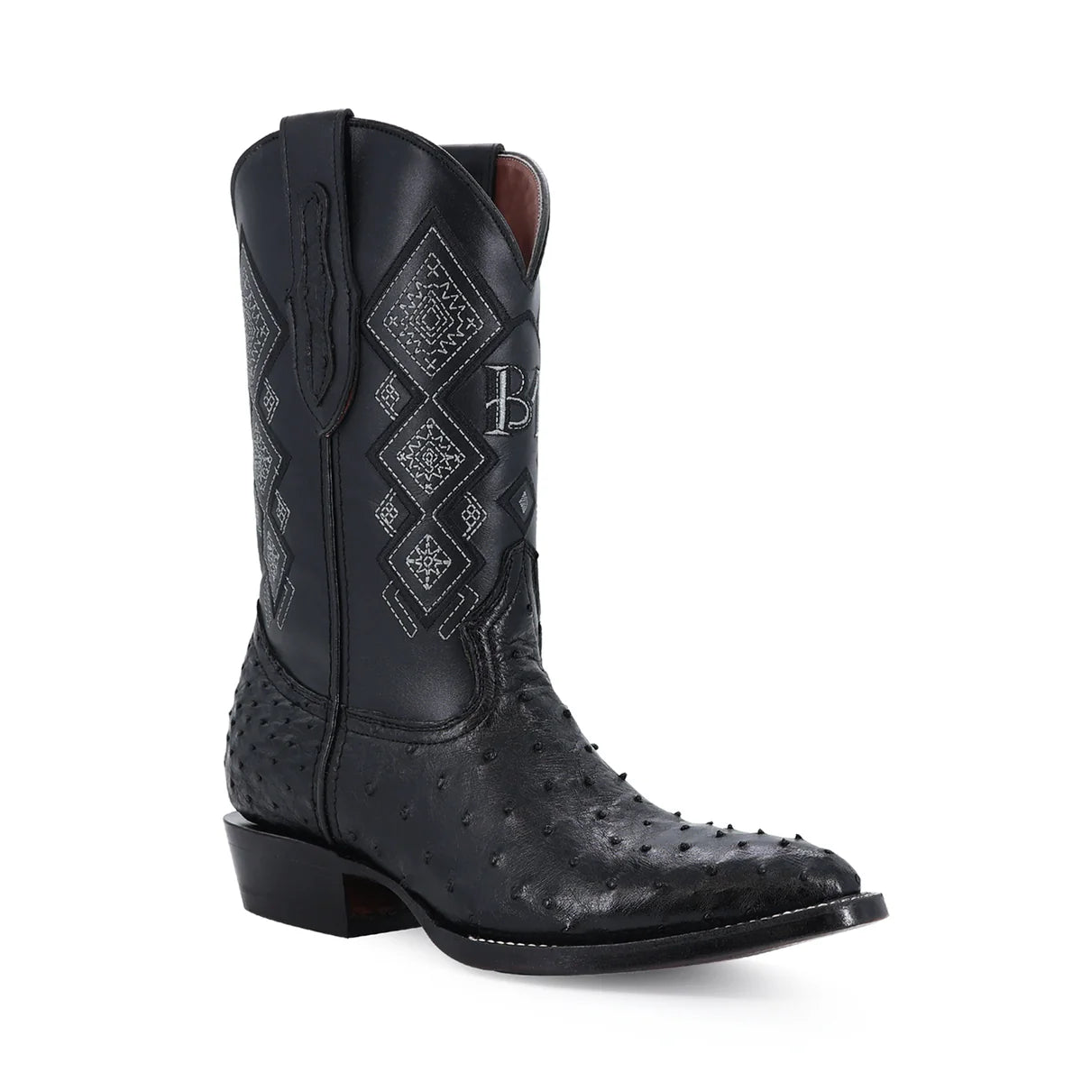 BOTA VAQUERA OVAL AVESTRUZ NEGRO