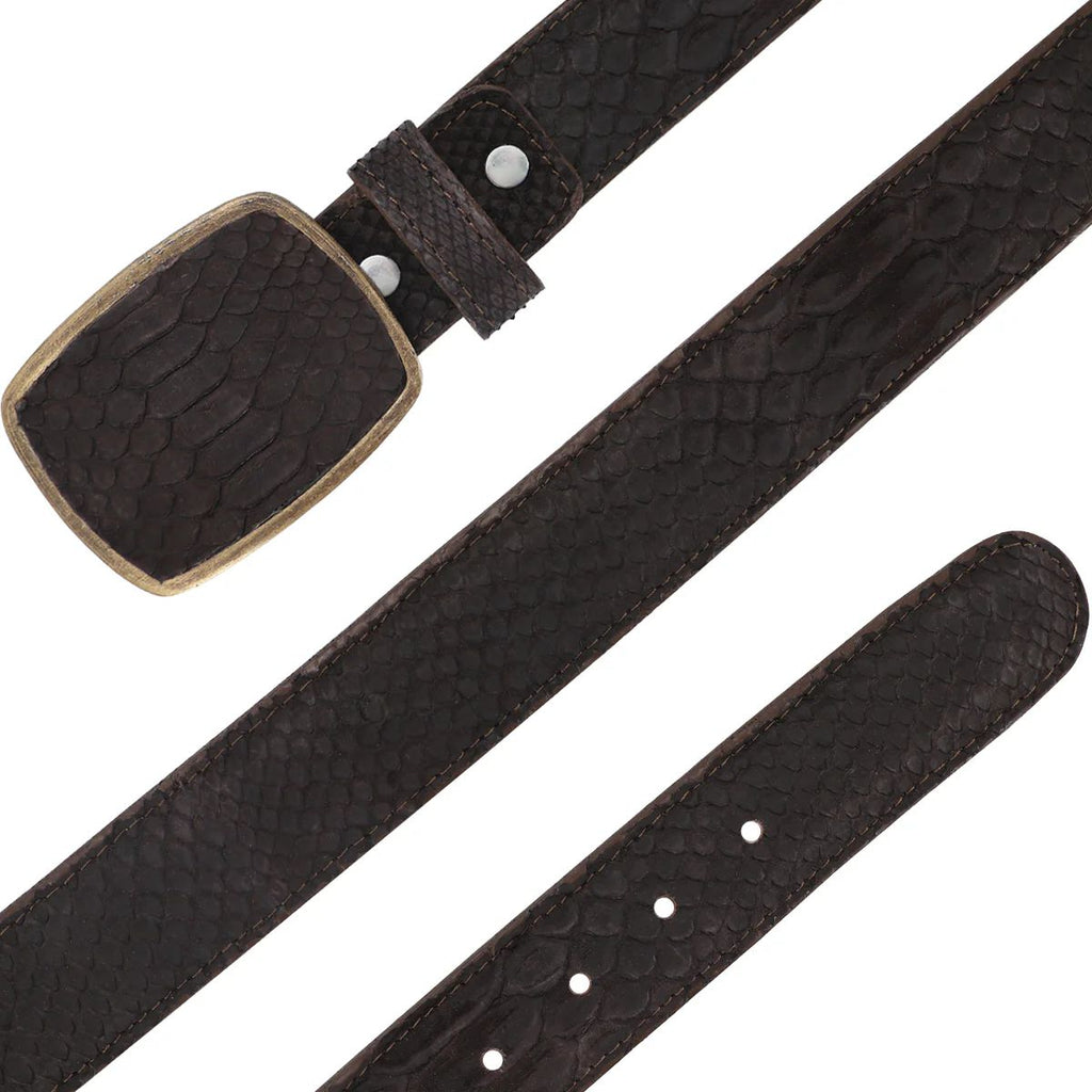 CINTURÓN VAQUERO CON HEBILLA DE METAL PITÓN NOBUCK