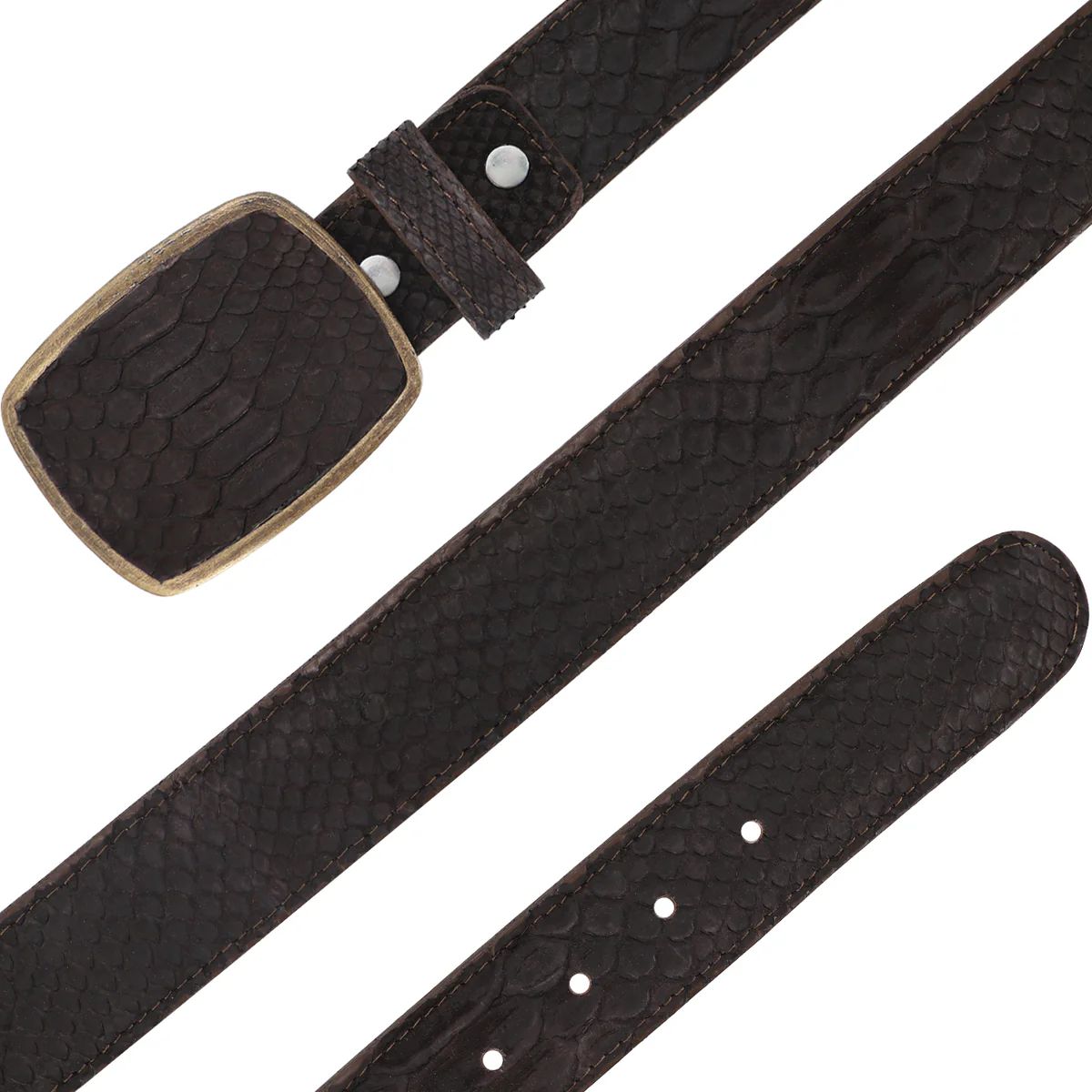 CINTURÓN VAQUERO CON HEBILLA DE METAL PITÓN NOBUCK