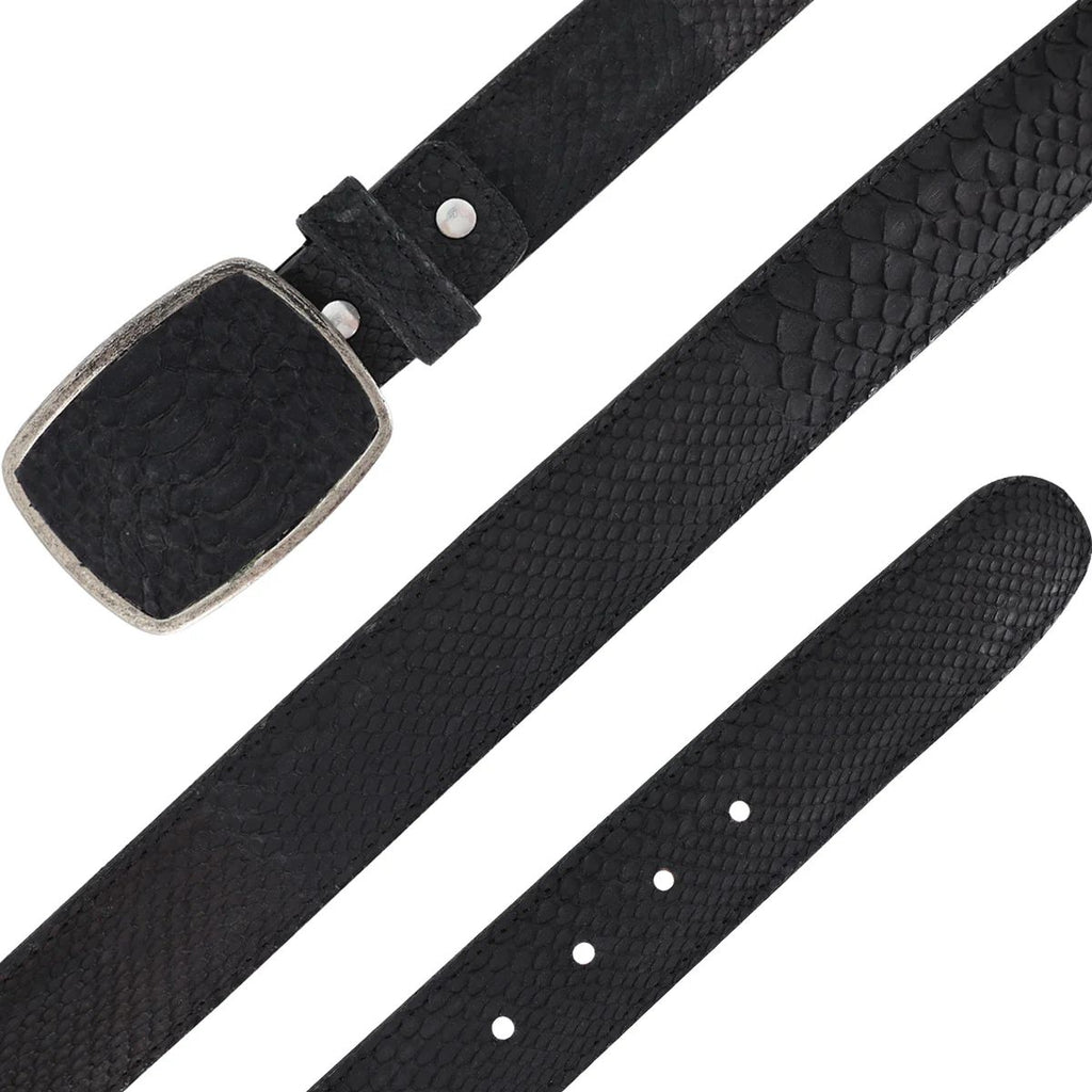 CINTURÓN VAQUERO CON HEBILLA DE METAL PITÓN NOBUCK