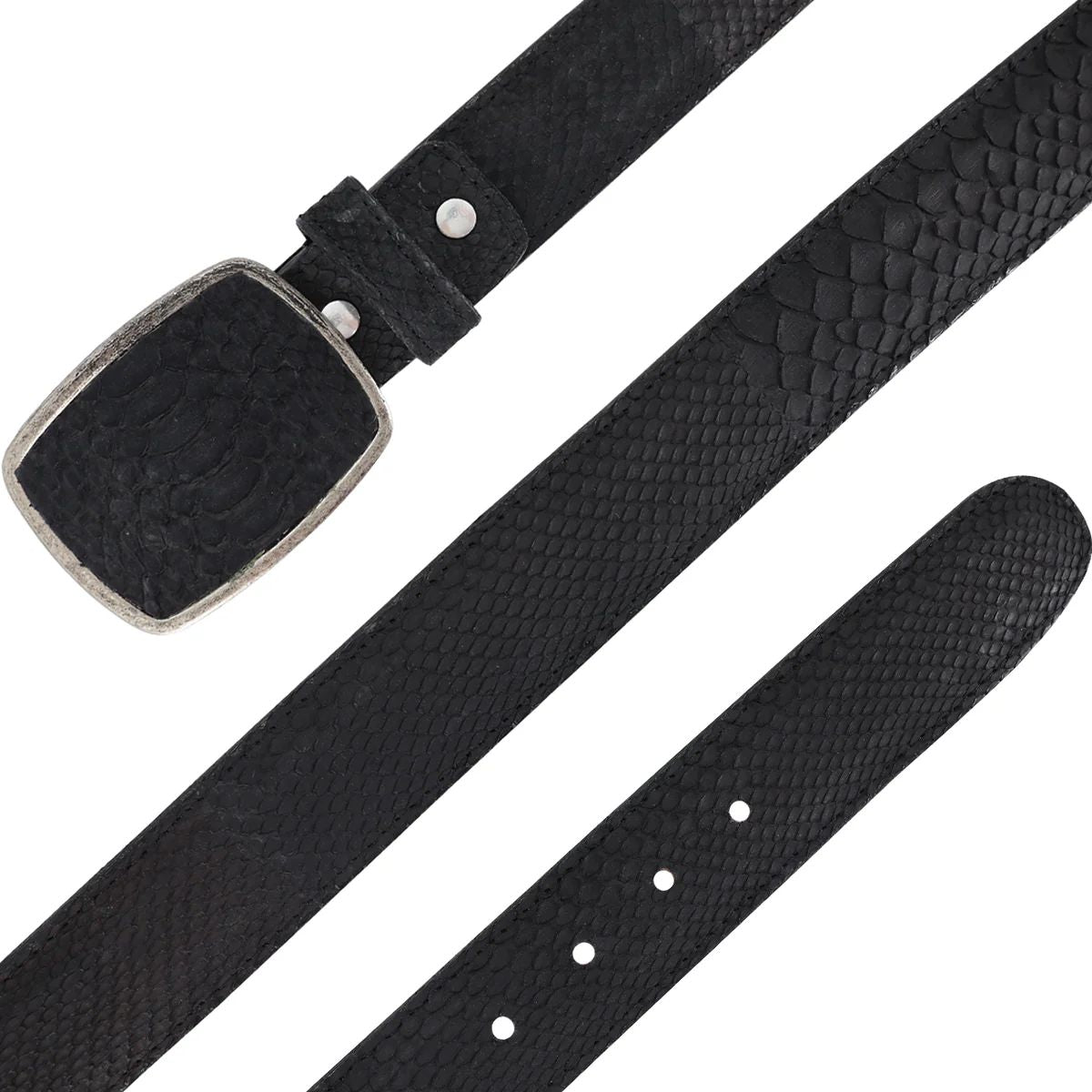 CINTURÓN VAQUERO CON HEBILLA DE METAL PITÓN NOBUCK