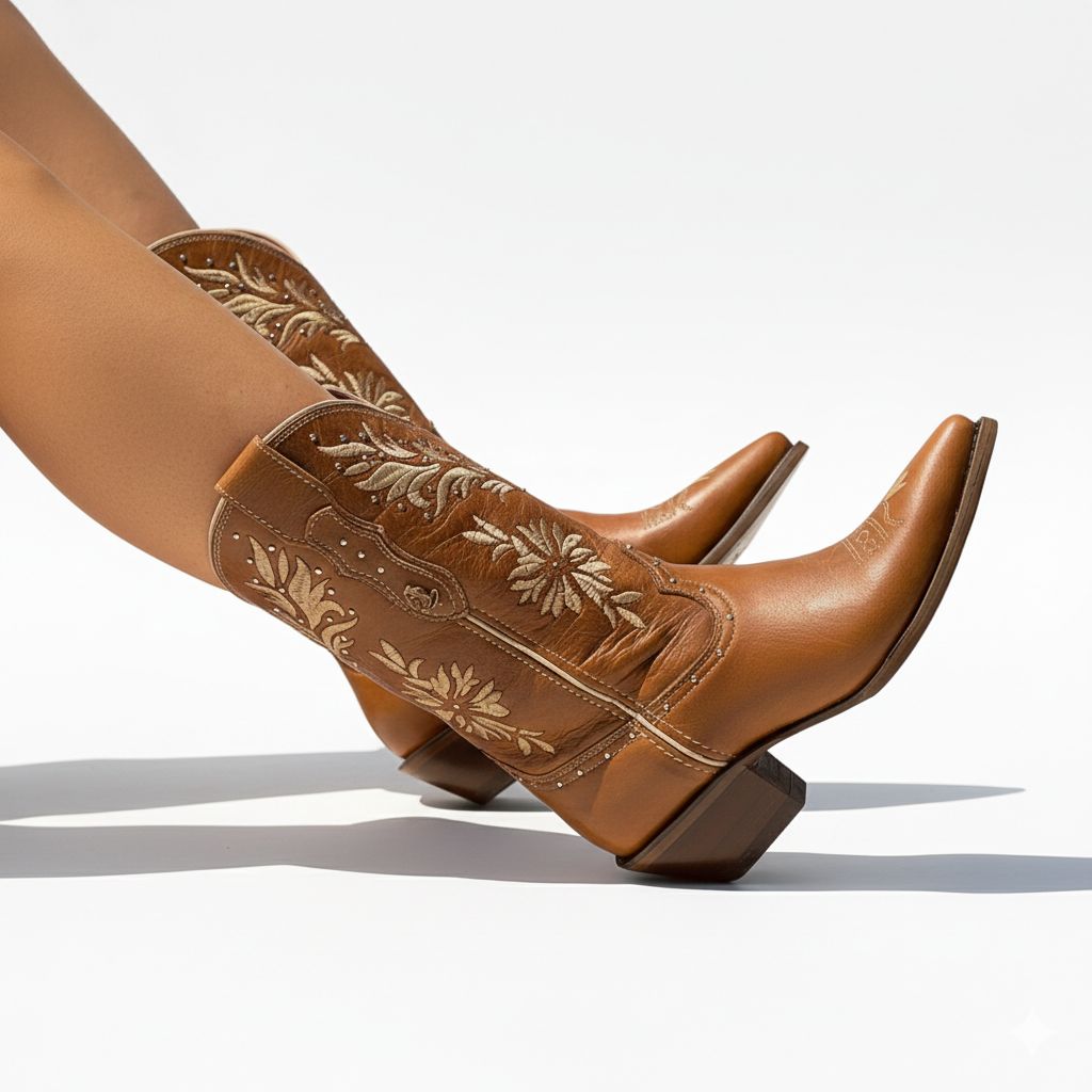 BOTA VAQUERA PARA DAMA DE PIEL MODELO GLORIA