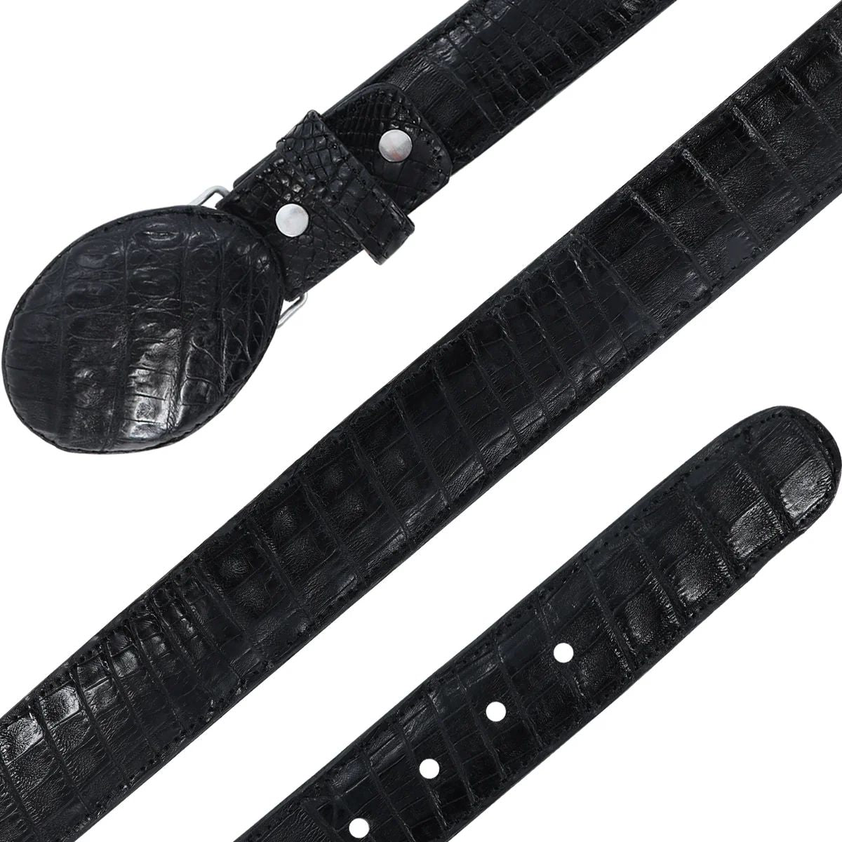 CINTURON HEBILLA VAQ PARA HOMBRE EN PIEL DE COCODRILO