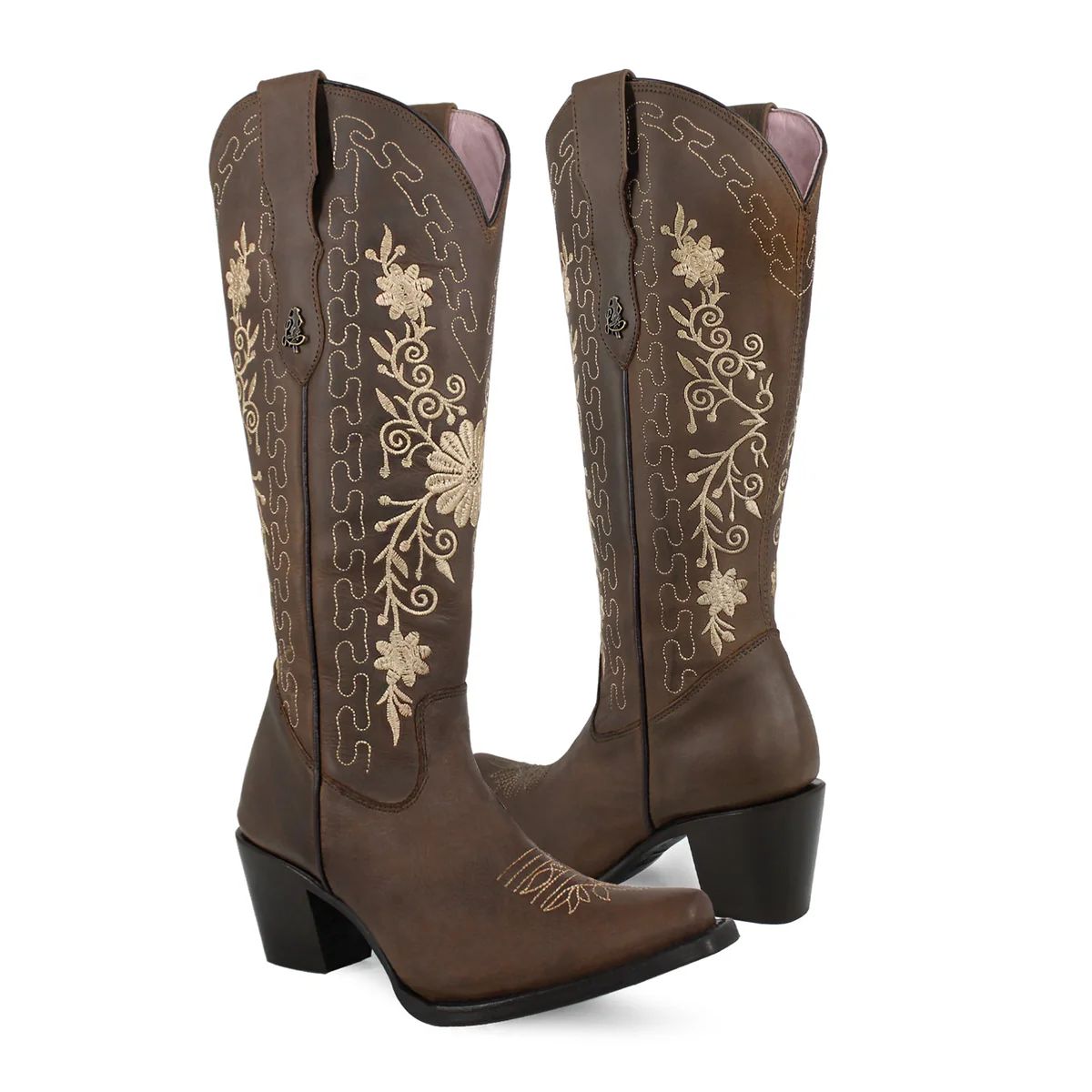 BOTA VAQUERA PARA DAMA DE PIEL MODELO GERBERA